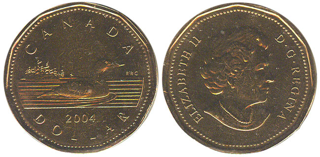 2004 Canada Olympic $1 Dollar Coin Loonie From Mint Roll UNC BU 