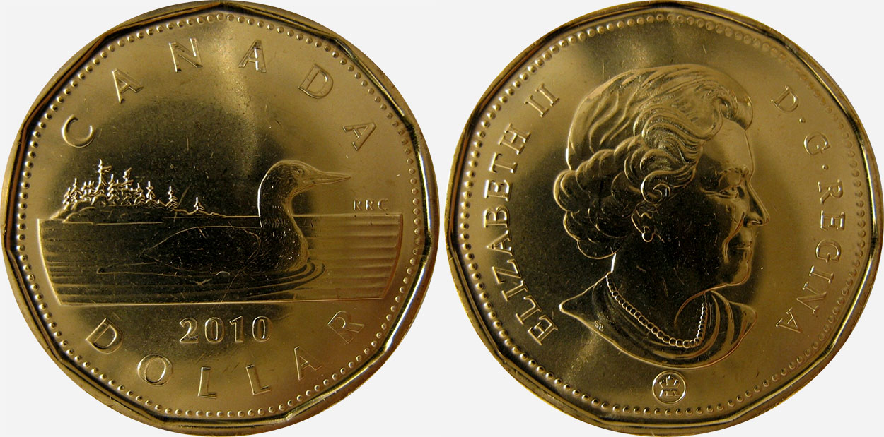 $1.00 2010 Canadian Proof Loonie 