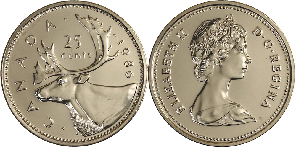 Canada 1986 25 Cents Gem BU UNC Quarter!! 