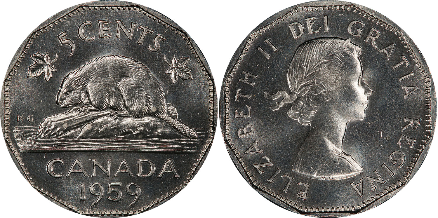 UNC CANADA 5 ¢ 1959 