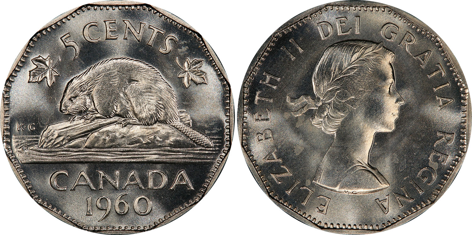 Coins and Canada - 5 cents 1960 - Proof, Proof-like, Specimen