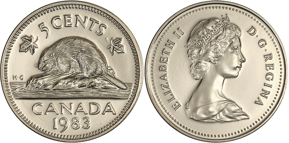 1983 One Dollar Coin ELIZABETH II CANADA Nickel K