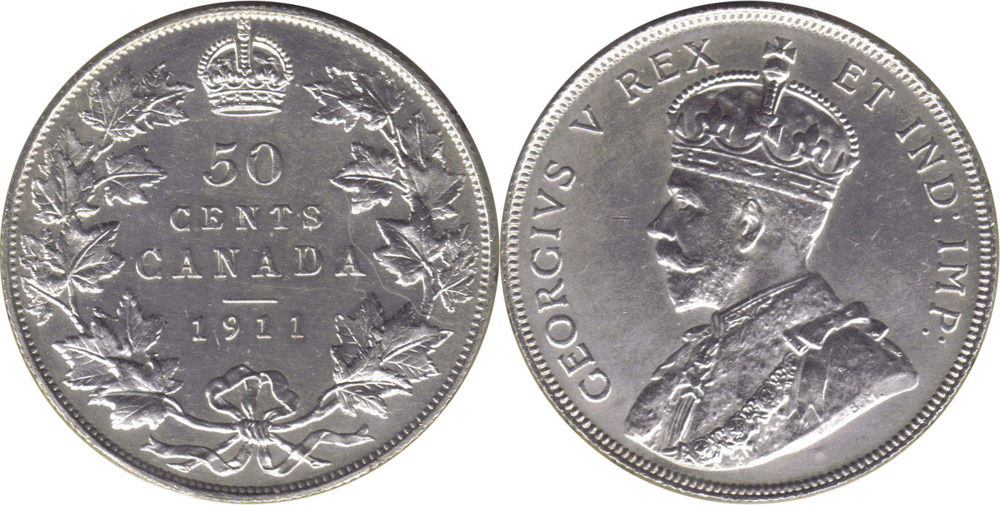 Coins And Canada 50 Cents 1911 Canadian Coins Price Guide