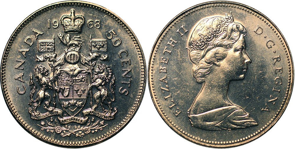 1969 Half-Dollar circulated CANADA 50 Cents Worldwide Postage 
