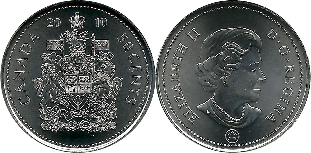 2010-50-cents Uncirculated RCM Specimen Coat of Arms 