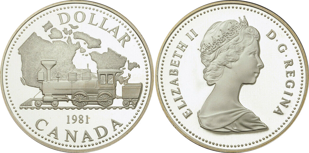 Details about   1981 CANADA UNCIRCULATED SILVER DOLLAR .500 FINE SILVER LOW MINTAGE TRAIN 