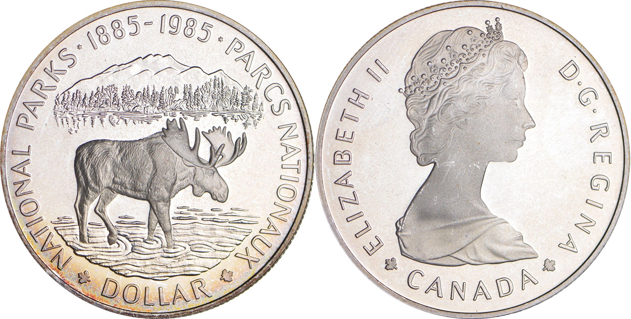 NICE GRADE UNC. 1985 Canada One Dollar Coin 