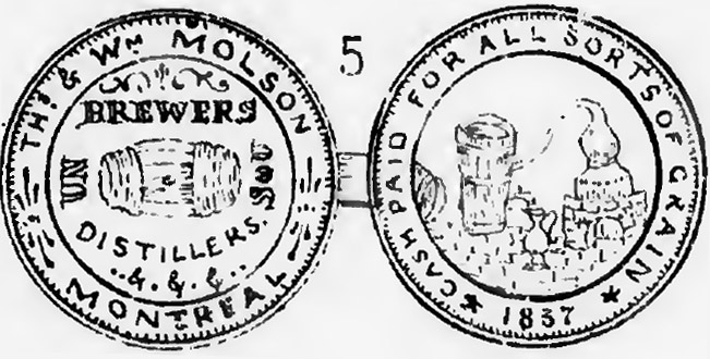 Montreal Trade Tokens - Thos. & Wm. Molson - 1/2 penny 1837
